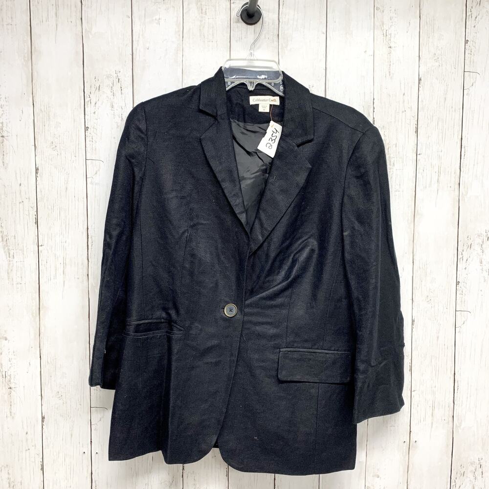 Coldwater Creek Jacket Women Sz 10 Black Single Button Long Sleeve Blazer Pocket